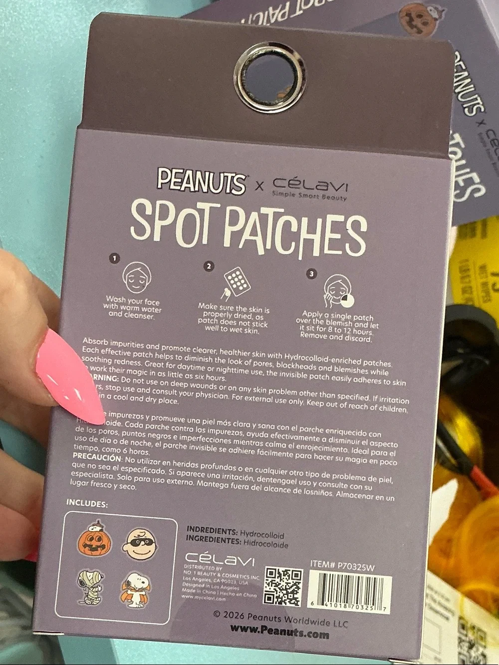 Peanuts x Celavi Halloween Spot Patches - Lavender Box
